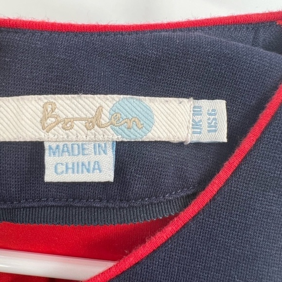 Boden Marianna Dress Women’s Size US 6 Navy Blue With Red Trim Lined / Form Fit - Picture 3 of 10